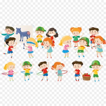Drawing - Vector kids play different games 