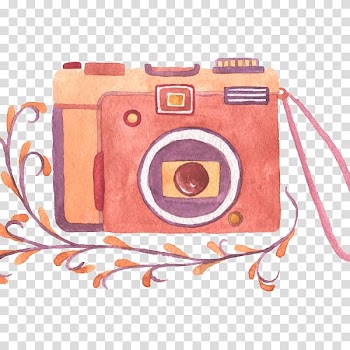 Drawing Watercolor painting Camera, Camera transparent background PNG clipart