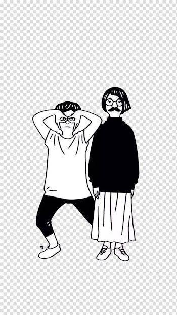 Drawing xe9xbeufffdxe8xb2u201c Illustration, Hand-painted couple black and white transparent background PNG clipart