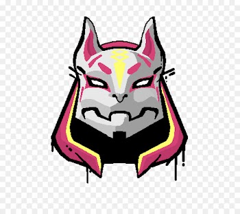 Drawing ZY Fortnite Costume Latex Mask Fox Drift Mask Image - aug sign 