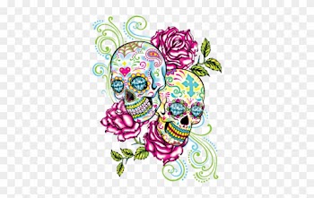 Drawings Of Sugar Skulls And Roses