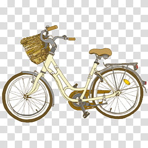 Drawings, yellow step-through framed bicycle transparent background PNG clipart