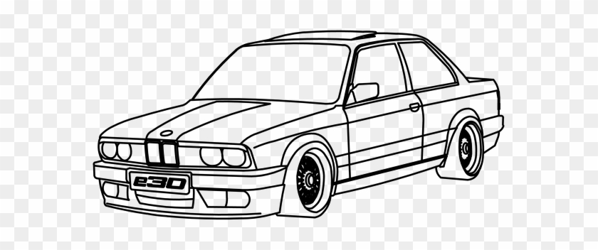 Drawn Bmw Outline - Bmw E30 Line Drawing