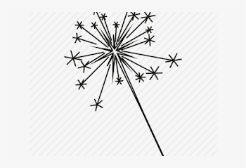 Drawn Fireworks White Transparent - Black And White Sparkler Clip ...