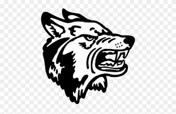 Drawn Howling Wolf Symbol - Growling Wolf Clip Art