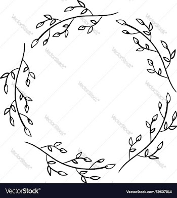 drawn minimal doodle flower wreath