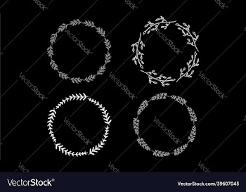 drawn minimal doodle flower wreath collection