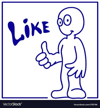 Drawn smiling little man shows like vector image