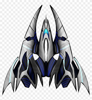 Drawn Spaceship Sprite - Top Down Spaceship Png
