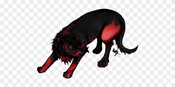 Drawn Werewolf Transparent - Black Wolf With Red Markings
