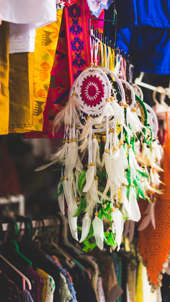 Dream Catcher Hanged on Black Metal Rack