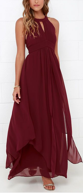 Dream Girl Wine Red Maxi Dress | sewing stuff | Bridesmaid dresses ...