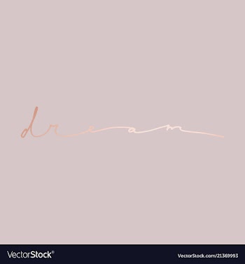  					Dream hand drawing with rose gold imitation for vector image														