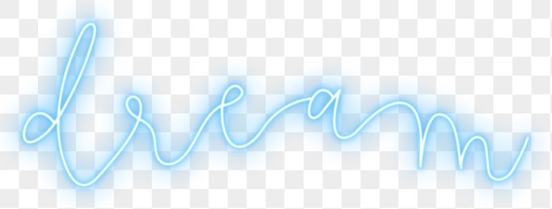 Dream png word sticker, neon | Free PNG - rawpixel