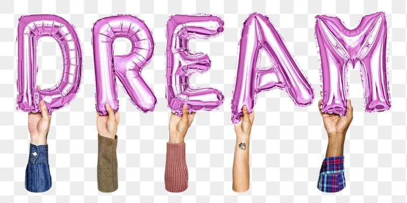 Dream word png, letter foil | Free PNG - rawpixel