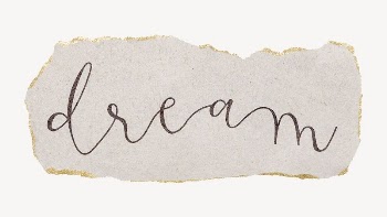 Dream word, ripped paper typography | Free PSD - rawpixel