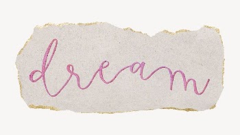 Dream word, ripped paper typography | Free PSD - rawpixel