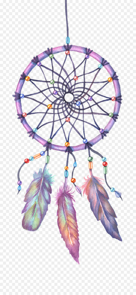 Dreamcatcher Drawing Watercolor painting Illustration - Purple Dreamcatcher 