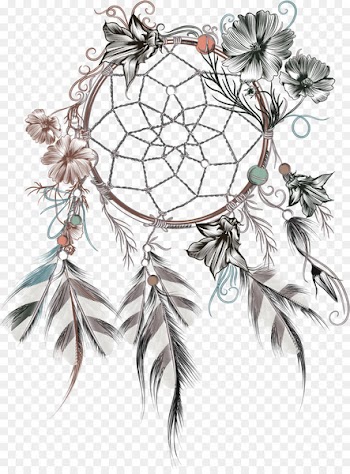 Dreamcatcher Feather Flower Illustration - Vector Feather Charm 