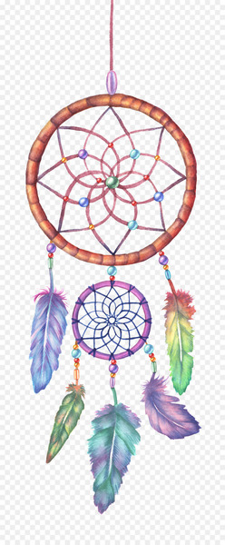 Dreamcatcher Watercolor painting Drawing Illustration - Color Dreamcatcher 