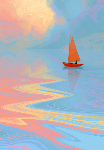Dreamlike Sailing on a Pastel Sea