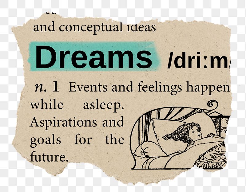 Dreams png dictionary word sticker, | Free PNG - rawpixel