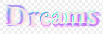 Dreams PNG sticker, in light flicker font | Free stock illustration | High Resolution graphic