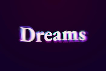Dreams word in anaglyph text typography | Free stock illustration | High Resolution graphic