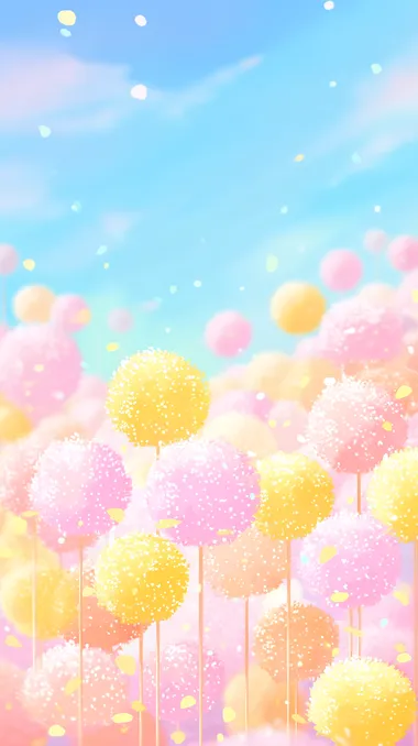 Dreamy Candy Field with Giant Lollipop Flowers Dreamy Candy Field with Giant Lollipop Flowers