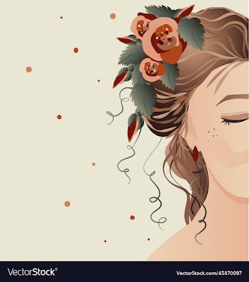 dreamy girl with flowers in her hair