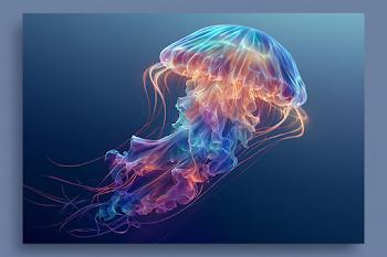 Dreamy Glowing Jellyfish Illustration