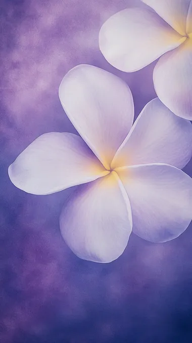 Dreamy Macro of a Blooming Plumeria Flower in Soft Focus Dreamy Macro of a Blooming Plumeria Flower in Soft Focus