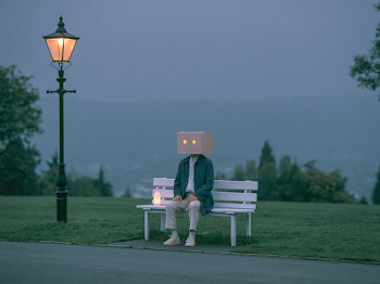 Dreamy Rainy Night with Glowing Bottle