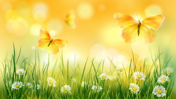 Dreamy Spring Meadow with Butterflies
