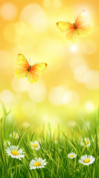 Dreamy Spring Meadow with Butterflies