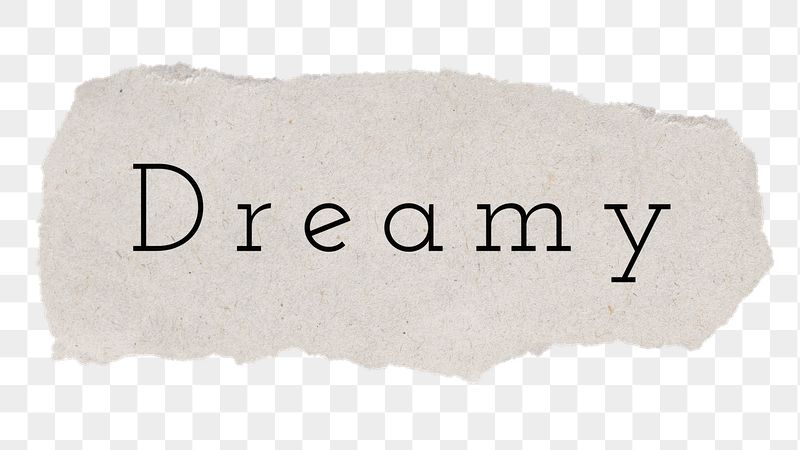 Dreamy word, torn paper, beige | Free PNG - rawpixel