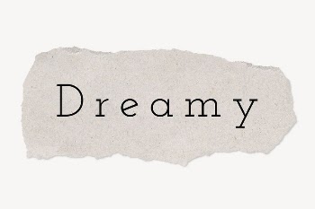 Dreamy word, torn paper, beige | Free PSD - rawpixel