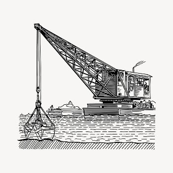 Dredging clipart, vintage hand drawn | Free Vector - rawpixel