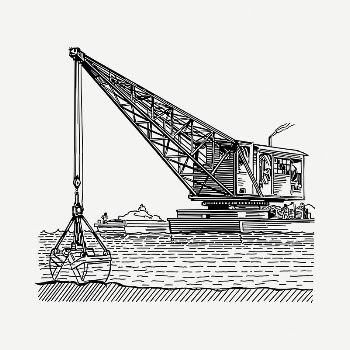 Dredging drawing, vintage illustration psd. | Free PSD - rawpixel
