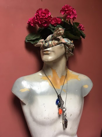 Dress Form With Red Flowers