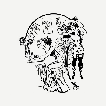 Dressing room collage element, vintage | Free PSD Illustration - rawpixel