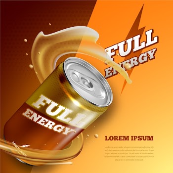 Drink ad comercial concept Free Vector