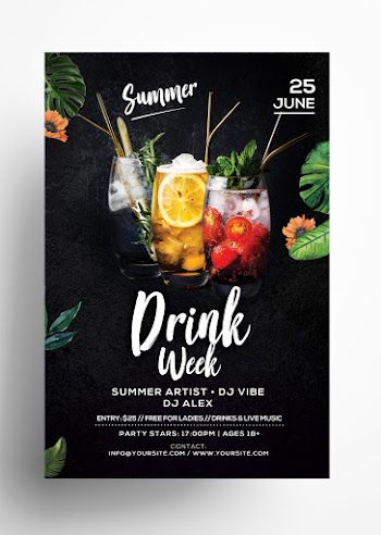 Drink Week Free PSD Flyer Template