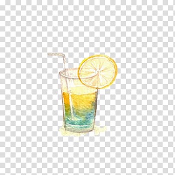 Drinking glass filled with water , Watercolour Flowers Watercolor painting Yellow, Small fresh simple watercolor lemonade transparent background PNG clipart