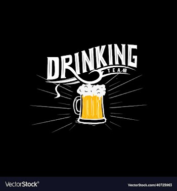 drinking team logo lettering