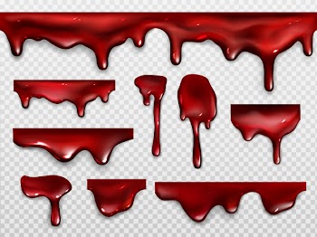 Dripping blood, red paint or ketchup Free Vector