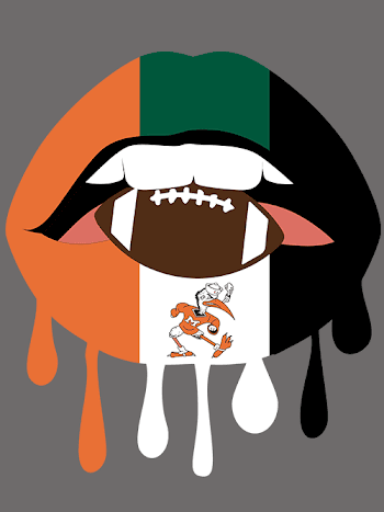 Dripping Lips Football Miami Hurricanes SVG & PNG – Handmade by Toya