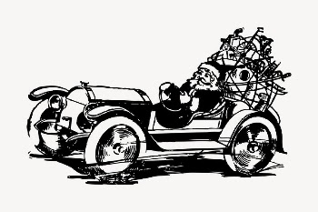 Driving Santa drawing, vintage illustration | Free Vector - rawpixel