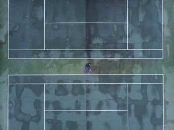 Drone Image Of Cyclist
