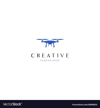Drone shoot camera flying creative logo design vector image